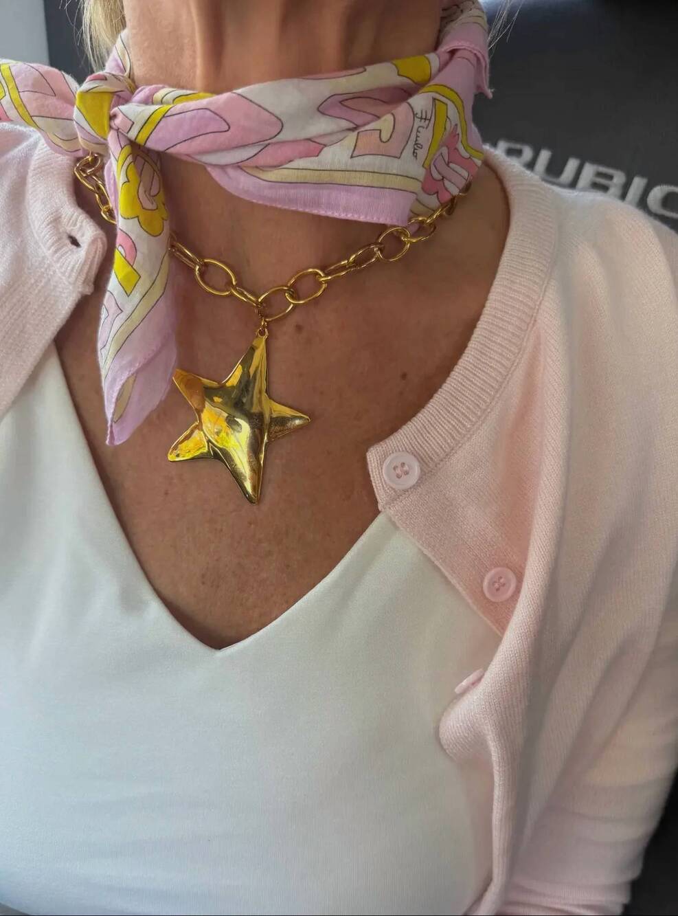 NEW CHANSUTTPEARLS women's star necklace in gold